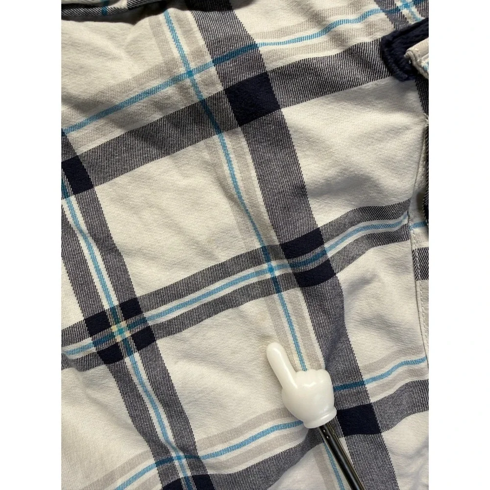 Guess‎ Cargo Shorts Mens 32 White Multi Plaid Cotton Stretch Utility Pockets